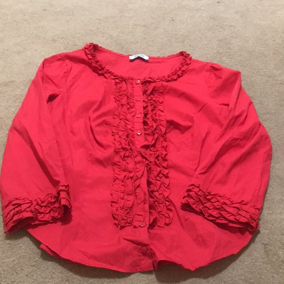 🌸NEW🌸 Moschino Cheap and Chic Vintage Ruffle Button Down Top/Cardigan - Picture 8 of 15